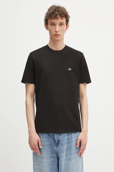 C.P. Company tricou din bumbac bărbați, culoarea negru, cu imprimeu, 18CMTS030A005100W