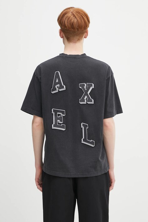 Памучна тениска Axel Arigato Summer T-Shirt в черно с апликация A2846001