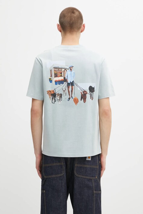 Filling Pieces cotton t-shirt Dog Walker men’s blue color with a print 74499819980