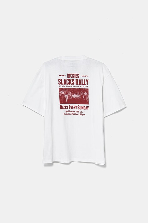 Bavlněné tričko Dickies bílá barva, s potiskem, DK0A4Z8U0WH1