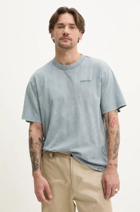 Dickies t-shirt bawełniany męski kolor niebieski gładki DK0A866BG701