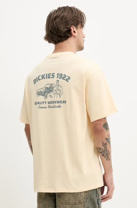 Dickies t-shirt bawełniany męski kolor żółty z nadrukiem DK0A4Z96K531
