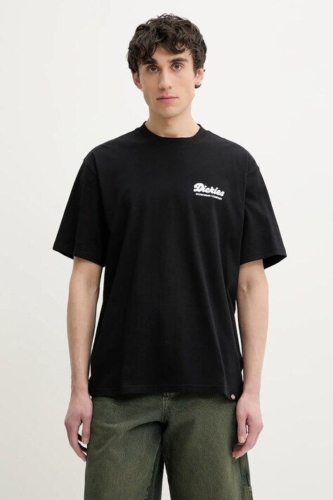Βαμβακερό μπλουζάκι Dickies ανδρικό, χρώμα: μαύρο, DK0A4Z8ZBLK1