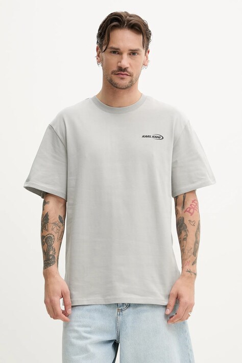 Karl Kani t-shirt bawełniany męski kolor szary z nadrukiem 60300348