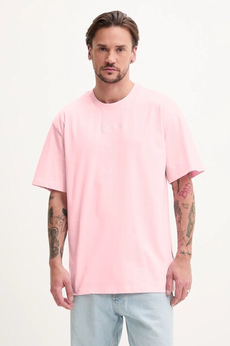 Karl Kani tricou din bumbac barbati, culoarea roz, cu imprimeu, 60300337