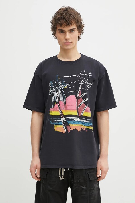 Бавовняна футболка RHUDE Saint-Rhude чоловіча колір сірий з принтом RHPS25TT04012