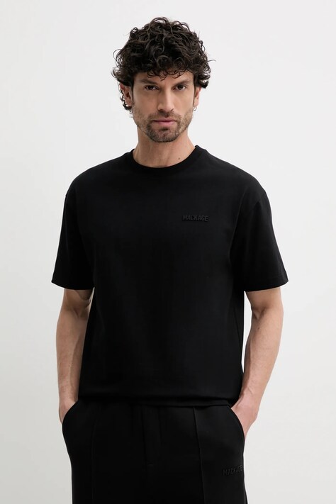 MACKAGE tricou din bumbac barbati, culoarea negru, neted, TEE.R