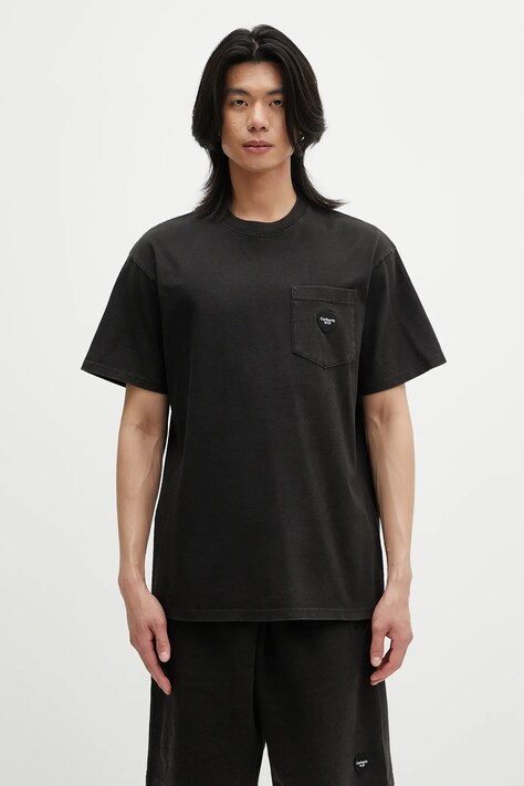 Хлопковая футболка Carhartt WIP S/S Ingo Pocket T-Shirt цвет чёрный однотонная I034486.89GD