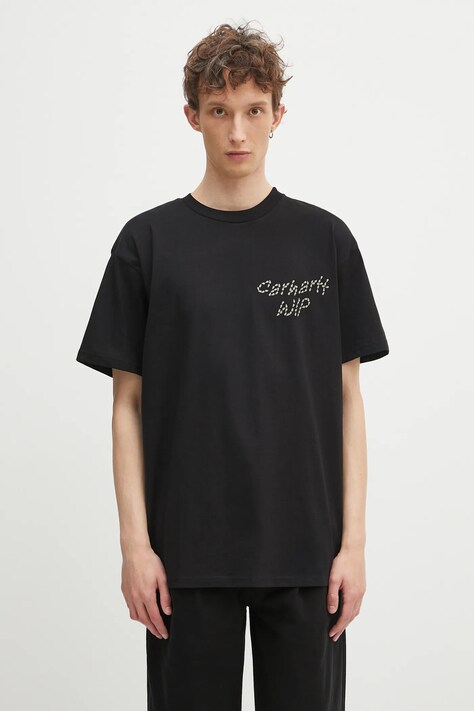 Carhartt WIP t-shirt bawełniany S/S Sunflower T-Shirt męski kolor czarny z nadrukiem I034661.89XX