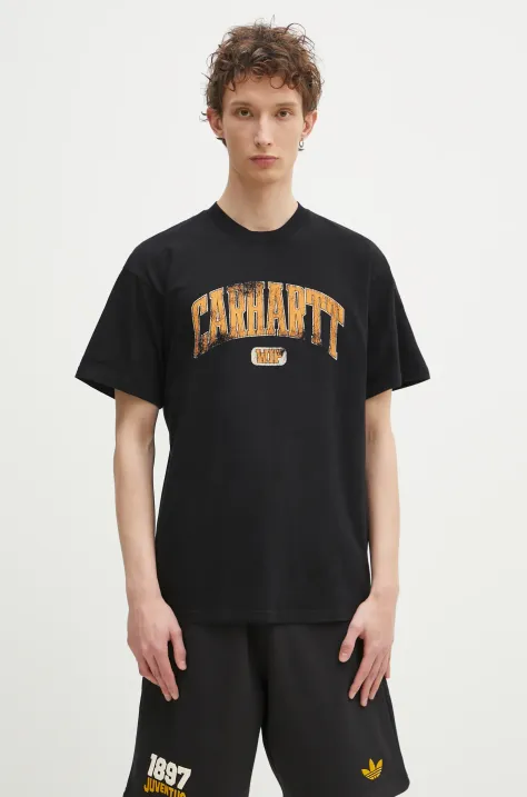 Carhartt WIP tricou din bumbac S/S Lecture T-Shirt barbati, culoarea negru, cu imprimeu, I034766.894G