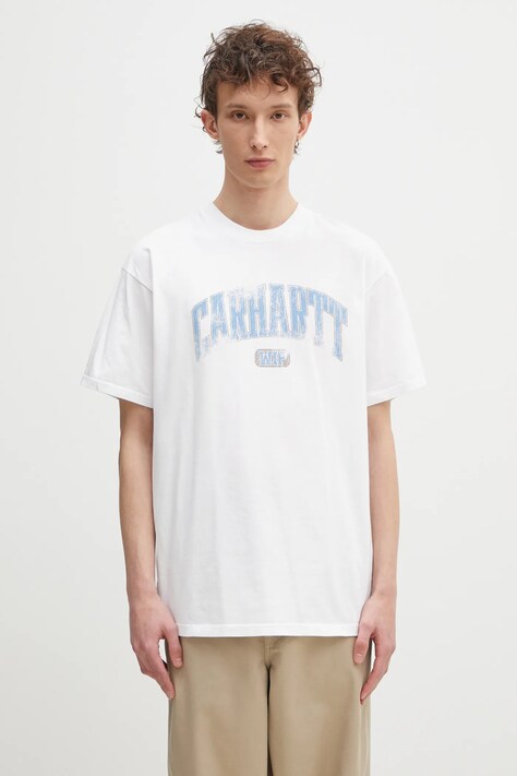Carhartt WIP tricou din bumbac S/S Lecture T-Shirt barbati, culoarea alb, cu imprimeu, I034766.024G