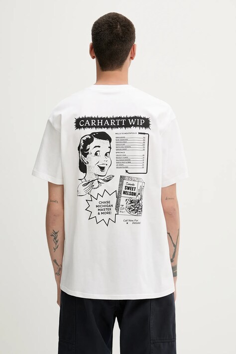 Carhartt WIP tricou din bumbac S/S Catalogue T-Shirt culoarea alb, cu imprimeu, I034644.00AXX