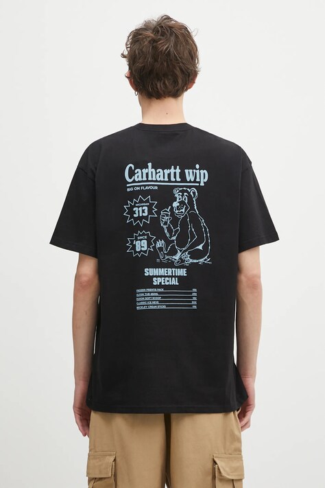 Хлопковая футболка Carhartt WIP S/S Catalogue T-Shirt цвет чёрный с принтом I034644.2X8XX