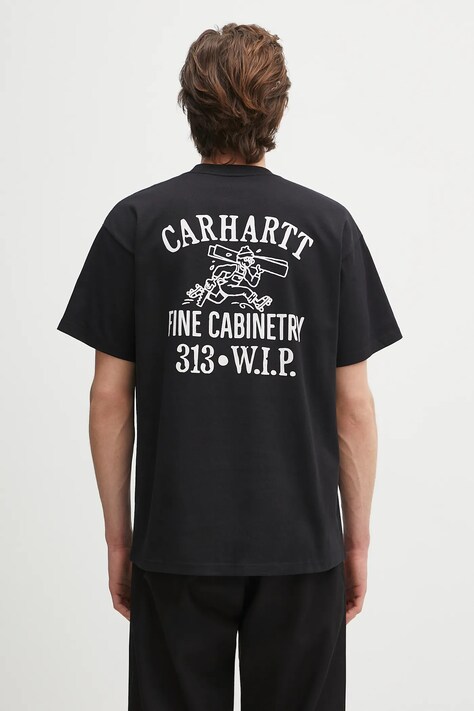 Бавовняна футболка Carhartt WIP S/S Cabinetry T-Shirt колір чорний з принтом I034779.0D2XX