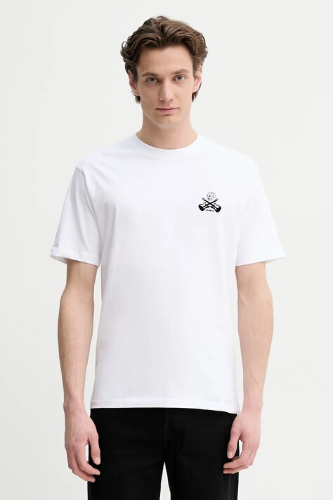 The Kooples t-shirt bawełniany męski kolor biały z aplikacją HTSC30029K