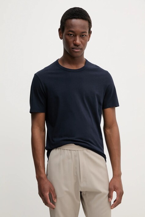 FROM FUTURE tricou reversibil din bumbac barbati, culoarea albastru marin, neted, MTS00225