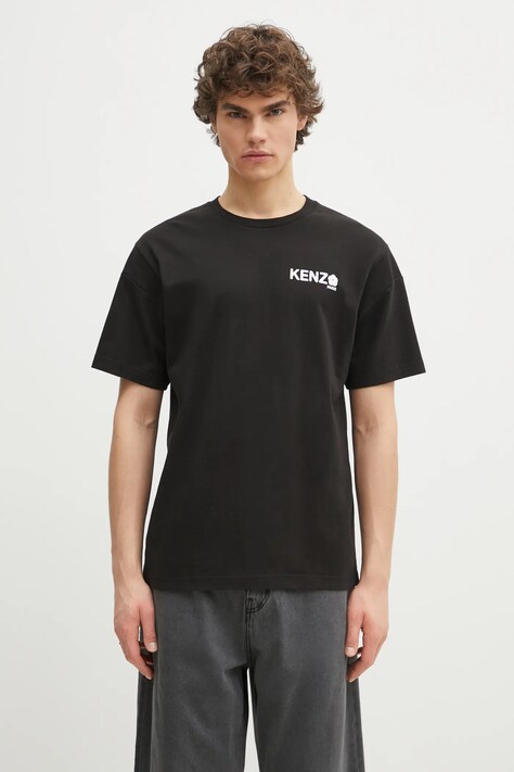 Kenzo t-shirt bawełniany Boke Flower 2.0 męski kolor czarny z nadrukiem FF55TS4894SG.99J