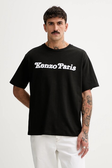 Kenzo tricou din bumbac x Verdy bărbați, culoarea negru, cu imprimeu, FF55TS4994SG.99J