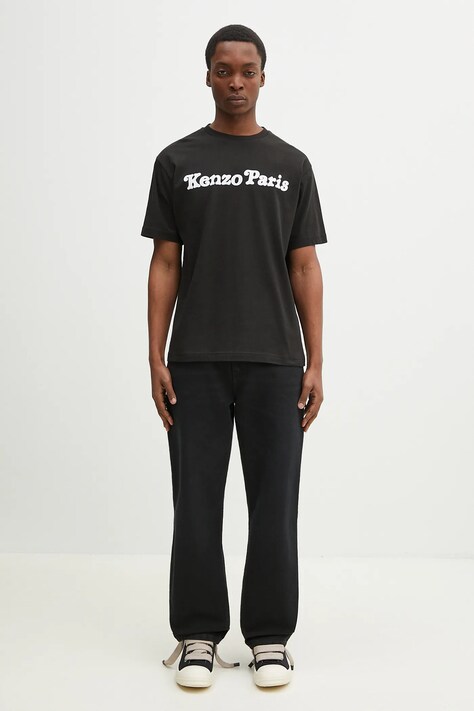 Памучна тениска Kenzo x Verdy в черно с принт FF55TS4994SG.99J