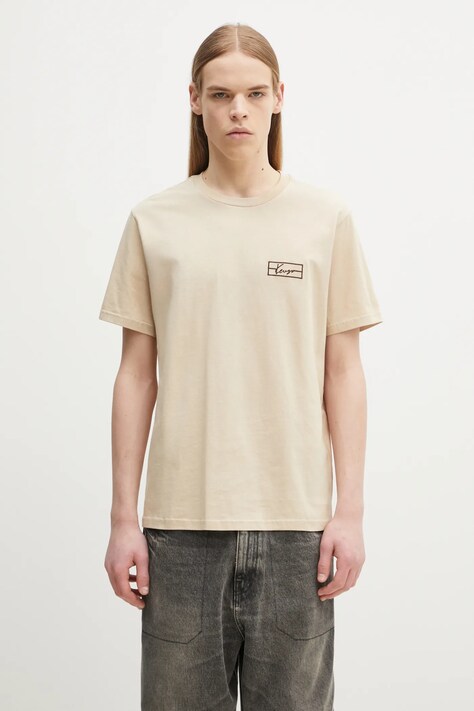 Kenzo t-shirt bawełniany męski kolor beżowy z aplikacją FF55TS5254SO.11