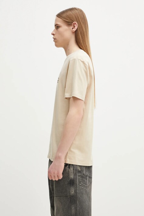 Памучна тениска Kenzo в бежово с апликация FF55TS5254SO.11