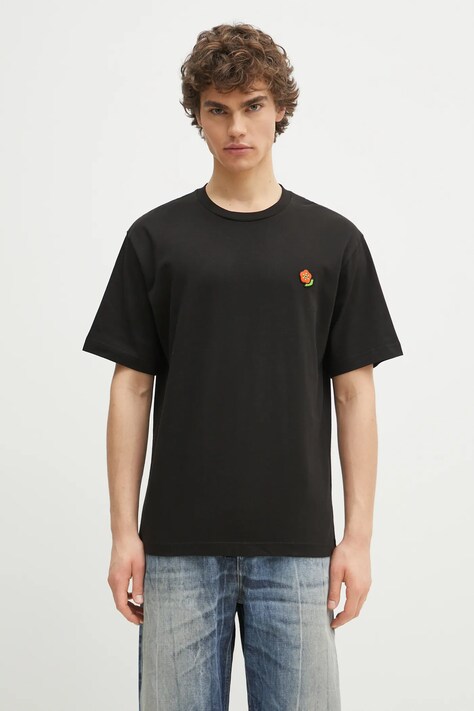 Kenzo cotton t-shirt Pop men’s black color smooth FF55TS5284SG.99J