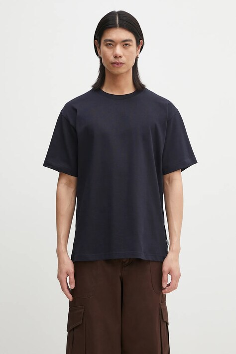 Хлопковая футболка Norse Projects Norse Standard Heavy Loose T-shirt мужская цвет синий однотонная N01.0679.7004