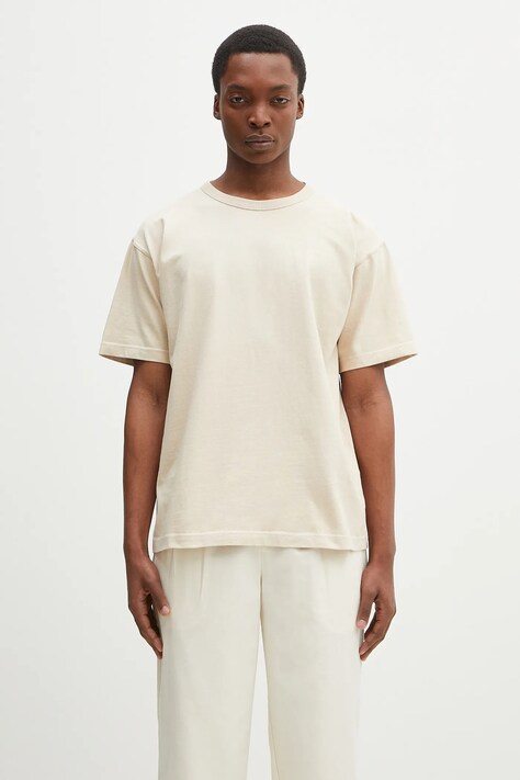 Norse Projects tricou din bumbac Simon Heavy T-shirt barbati, culoarea bej, neted, N01.0687.2064
