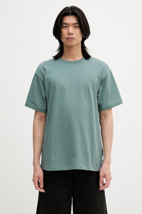 Bavlnené tričko Norse Projects Norse Standard Heavy Loose T-shirt pánske, zelená farba, jednofarebné, N01.0679.7157