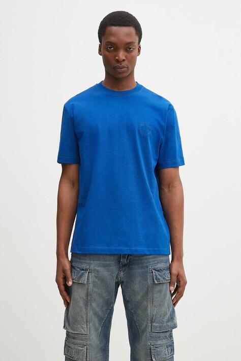 Daily Paper t-shirt in cotone Orbit Emb T-Shirt uomo colore blu 2512049