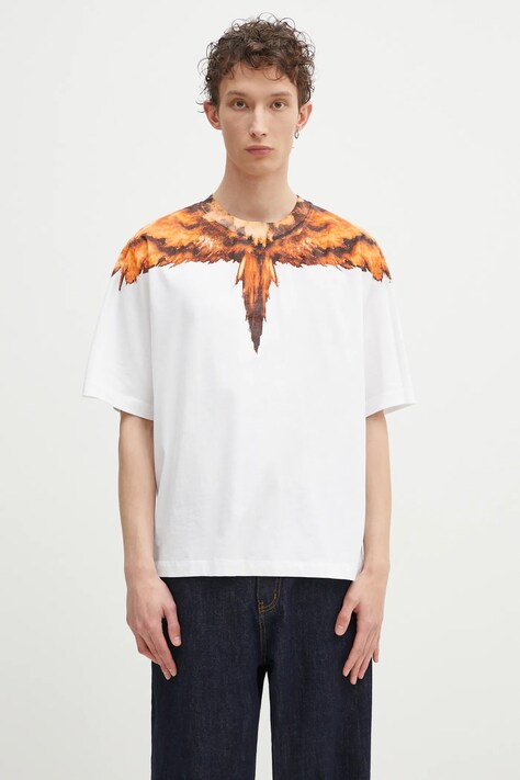 Marcelo Burlon tricou din bumbac Colordust Wings Boxy T-Shirt White Orang barbati, culoarea alb, cu imprimeu, CMAA05AS25JER0010120