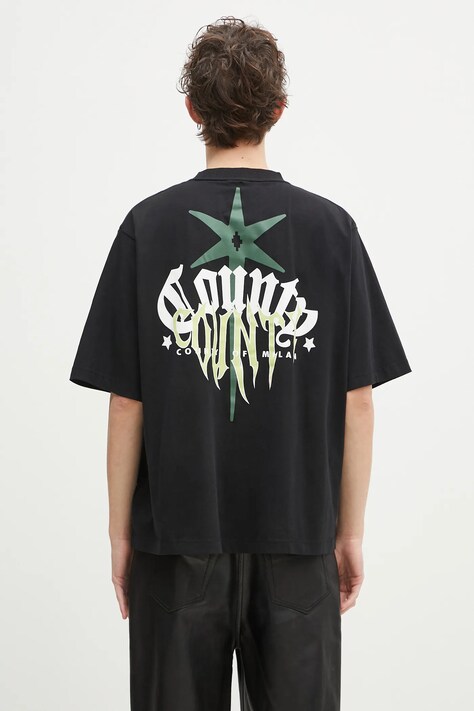 Bavlněné tričko Marcelo Burlon County Goth Boxy T-Shirt Black Deep Gree černá barva, s potiskem, CMAA05AS25JER0031052