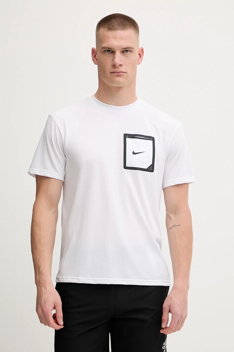 Nike tricou de înot culoarea alb, NESSF506