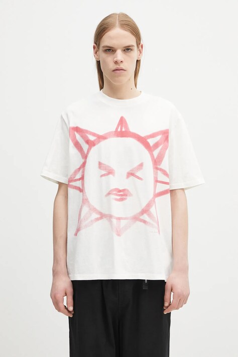 Our Legacy tricou din bumbac Box culoarea bej, cu imprimeu, M2256BSS