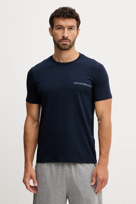 Tričko Emporio Armani Underwear 2-pak pánske, biela farba, s potlačou, EM000391 AF10779