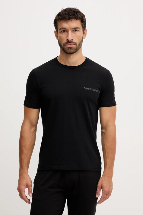 Tričko Emporio Armani Underwear 2-pak pánske, biela farba, s potlačou, EM000391 AF10779