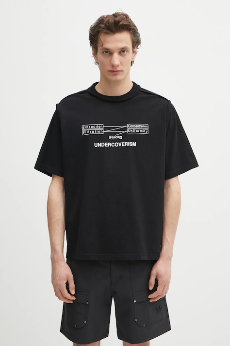 Undercover t-shirt bawełniany C/S męski kolor czarny z nadrukiem UP1E4808