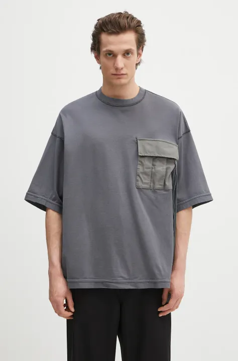 Undercover tricou din bumbac T-Shirt culoarea gri, uni, UP1E4806