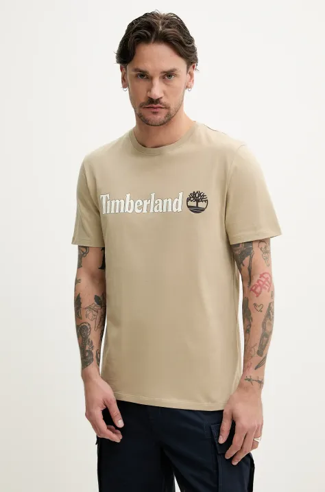 Timberland t-shirt in cotone uomo colore beige TB0A5UPQDH41