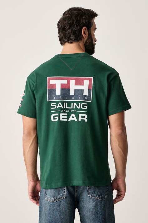 Tommy Hilfiger T-shirt męski bawełniany SAILING granatowy MN0MN00012