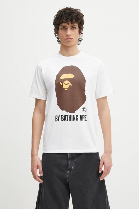 Хлопковая футболка A Bathing Ape By Bathing Ape цвет белый с принтом 1L30110002