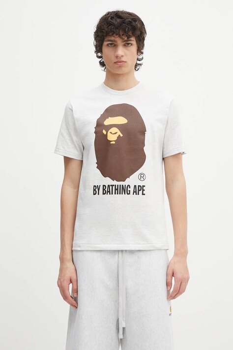 Pamučna majica A Bathing Ape By Bathing Ape boja: siva, s tiskom, 1L30110002