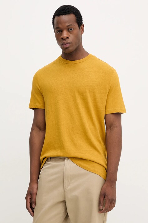 United Colors of Benetton vászon póló zöld, sima, 3UTFU10B1