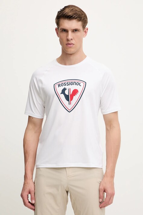 Rossignol tricou sport culoarea alb, cu imprimeu, RLNMY09