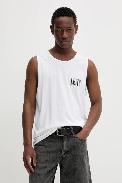 Levi's tricou din bumbac GRAPHIC ROWER TANK culoarea alb, A7642