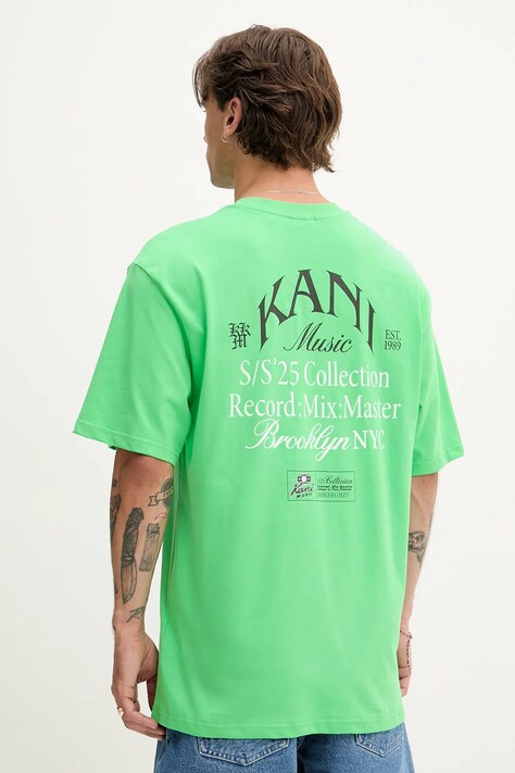 Karl Kani tricou din bumbac culoarea verde, cu imprimeu, PD00005332