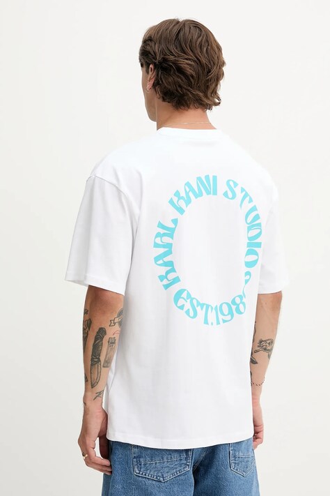 Karl Kani tricou din bumbac culoarea alb, cu imprimeu, PD00005335