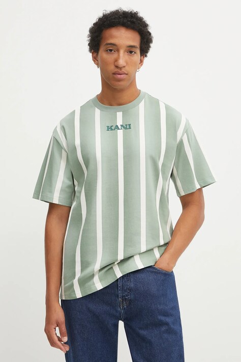 Karl Kani t-shirt bawełniany męski kolor zielony wzorzysty PD00005338