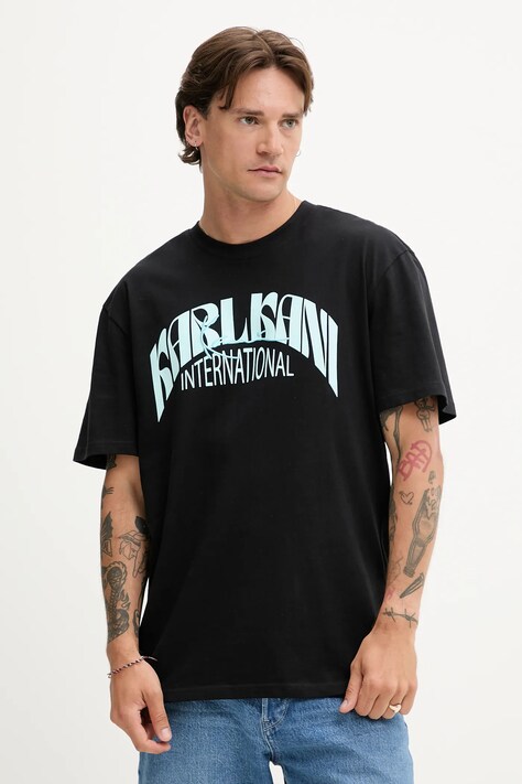Karl Kani t-shirt bawełniany męski kolor czarny z nadrukiem PD00005358