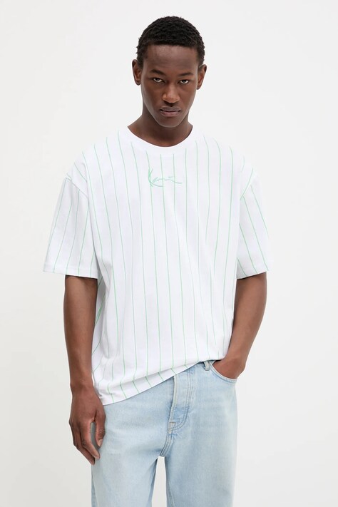 Karl Kani tricou din bumbac culoarea alb, cu imprimeu, PD00005363